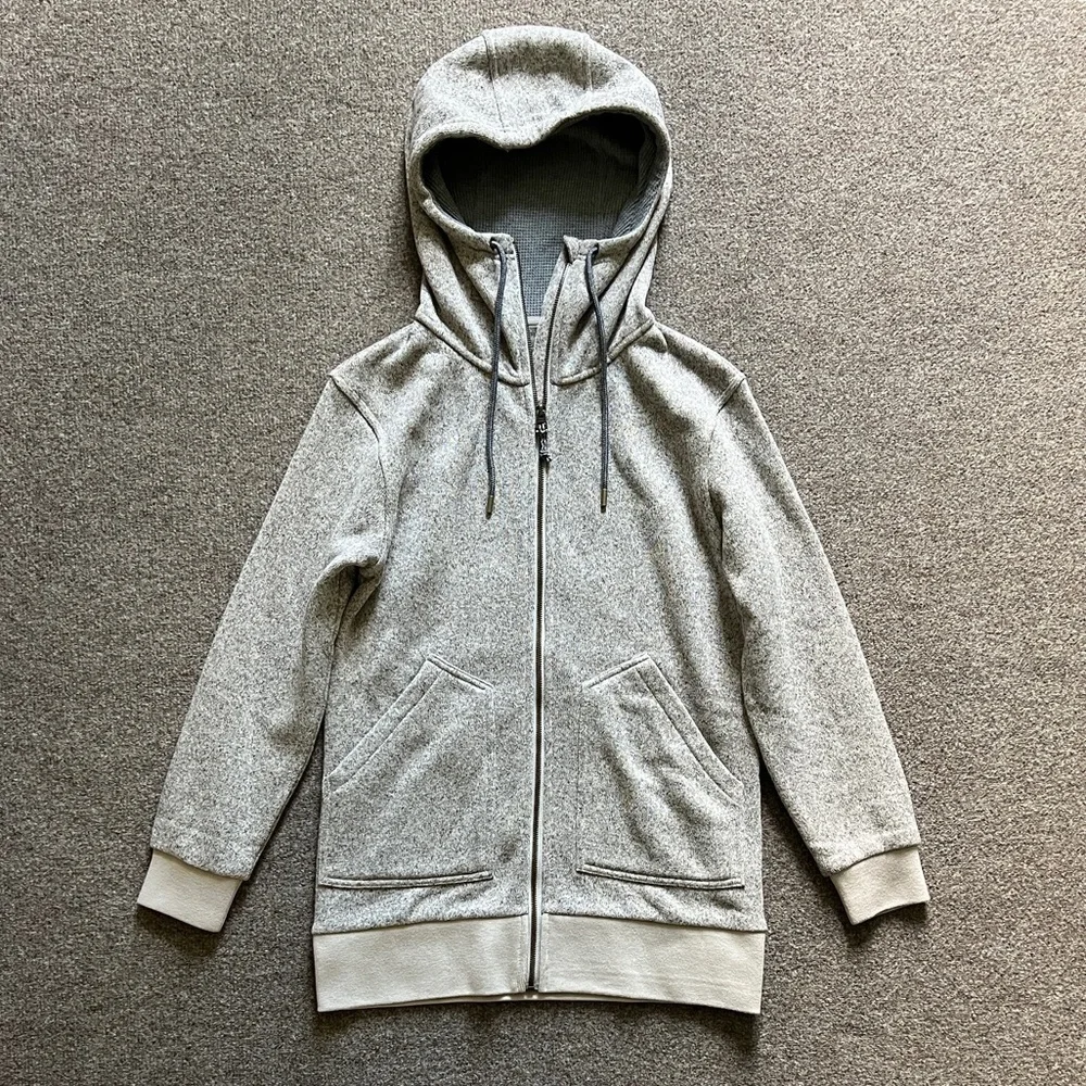 Burton Heather Grey Minxy Hooded Funnel Neck Long‎ Zip Up Sweatshirt Women’s S